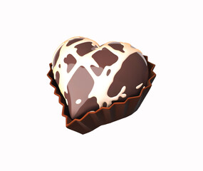 Heart Shaped Chocolate vector 3D illustration