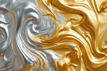 Fototapeta premium Cascading Liquid Gold and Silver