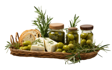 Delight in the Perfect Pairing of Feta Cheese and Olives on White or PNG Transparent Background