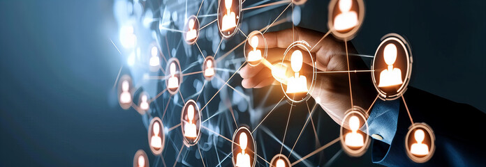 human resource and world wide web concept. recruitment management. business idea