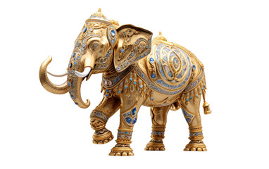 Fototapeta premium Captivating Aura of the Indian Brass Elephant Statue on White or PNG Transparent Background