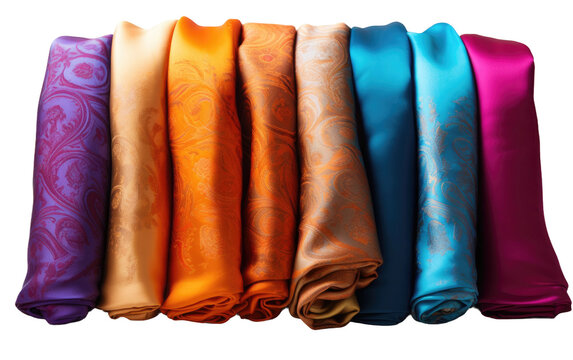 Wrap Yourself in Luxury with the Indian Silk Scarves Collection on White or PNG Transparent Background