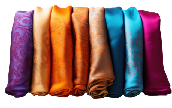 Wrap Yourself in Luxury with the Indian Silk Scarves Collection on White or PNG Transparent Background