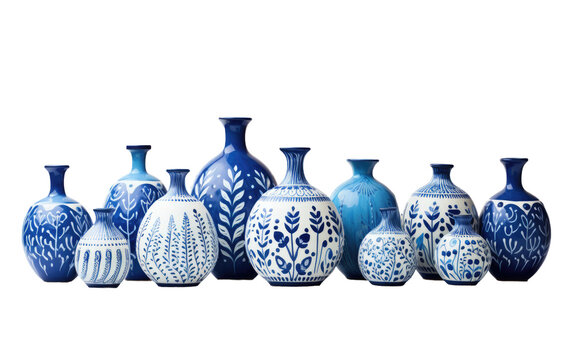 Adorn Your Space with Jaipur Blue Pottery Pieces on White or PNG Transparent Background