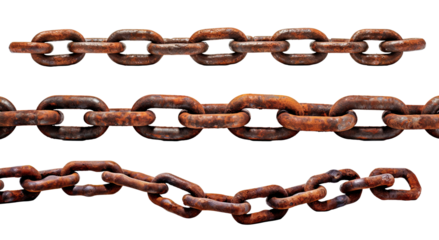 Set of rusty chains, cut out