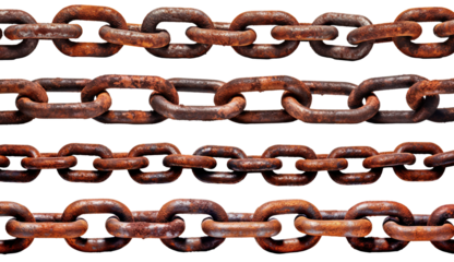 Set of rusty chains, cut out