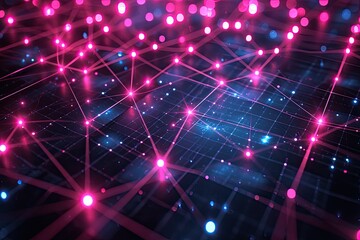 Fototapeta premium Vibrant Neon Grid