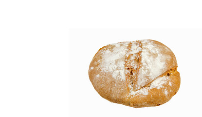 Assorted breads isolated on a white background.