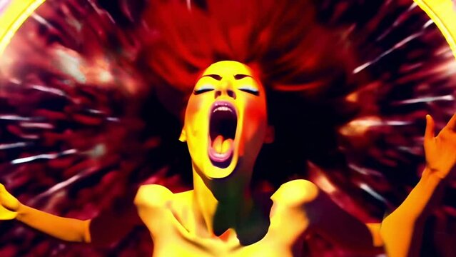 crazy screaming woman