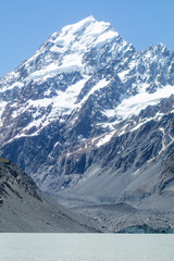 Obraz premium Glacier in the Mount Cook National Park in New Zealand. Travel