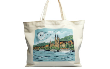 A Canvas Tale of the Enchanting Rhine Cruise on White or PNG Transparent Background