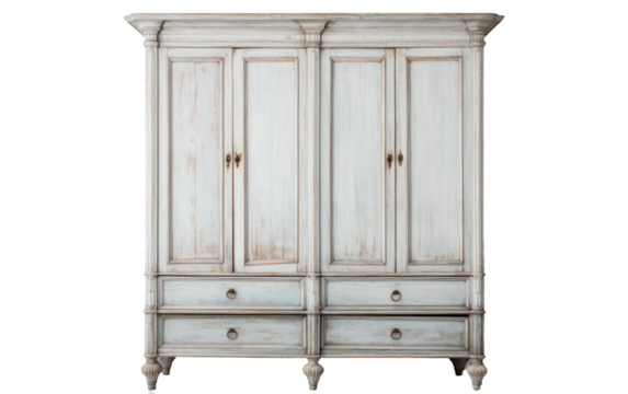 Adorning Spaces with the Swedish Gustavian Style Armoire on White or PNG Transparent Background