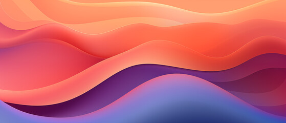 Fundo com ondas e curvas com cores de verão pastel laranja e roxo - Papel de parede