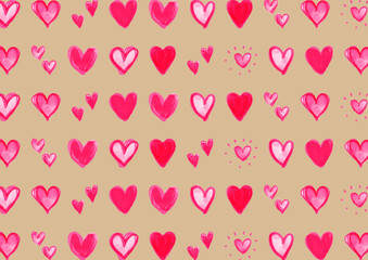バレンタイン背景　ハート柄　ベージュ