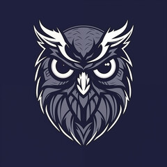 Mystic Owl Insignia: Illustrative Logo of an Owl