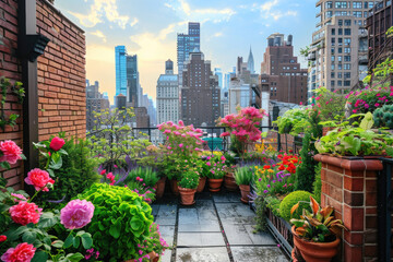 Fototapeta premium Enchanting Spring Rooftop Garden., spring art