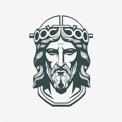 jesus christ portrait – religious line art drawing