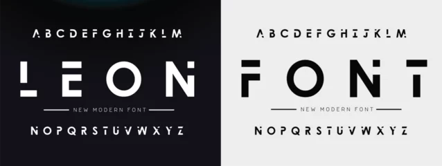 Foto op Plexiglas Futuristic sc ifi alphabet font. digital space typography vector illustration design © Alishan