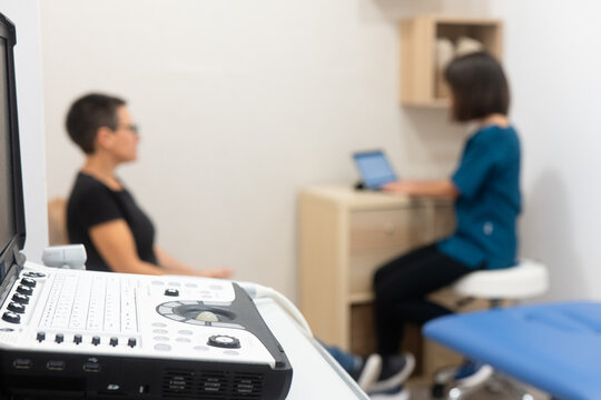 Patient awaiting medical consultation in clinic