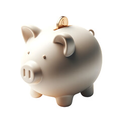 white piggy bank isolated on transparent or white background. Png