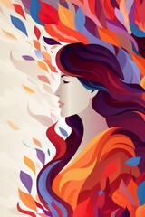 Abstract Woman's day celebration banner design Generative Ai