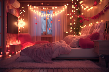 Decoration of Bedroom to welcome Valentine's Day