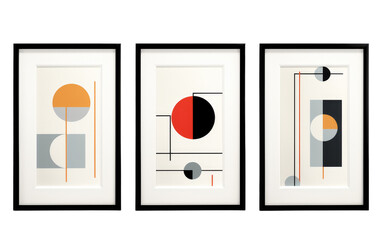 Elevating Spaces with Bauhaus-inspired Wall Art Prints on White or PNG Transparent Background