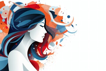 Abstract Woman's day celebration banner design Generative Ai