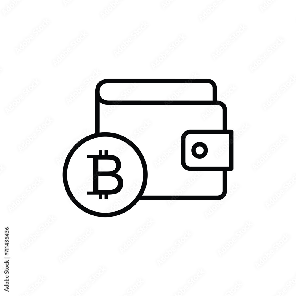 Aufkleber bitcoin wallet icon vector cryptocurrency blockchain icon