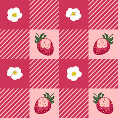 Gingham plaid, tartan fabric texture, vector seamless pattern. Checkered repeat pattern textile design, wallpaper.
