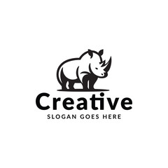 Majestic Rhino Emblem for Creative Branding