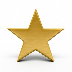 3d render Gold Star (isolated on white and clipping path)
