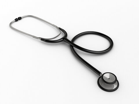3d render Stethoscope render (isolated on white and clipping path)
