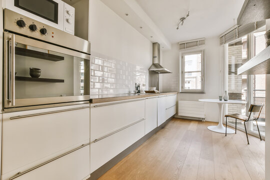 Modern kitchen interior with clean lines and natural light