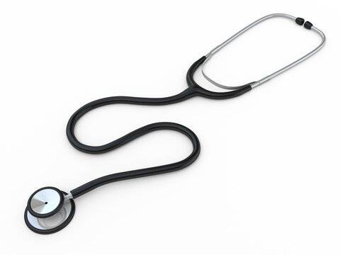 3d render Stethoscope render (isolated on white and clipping path)
