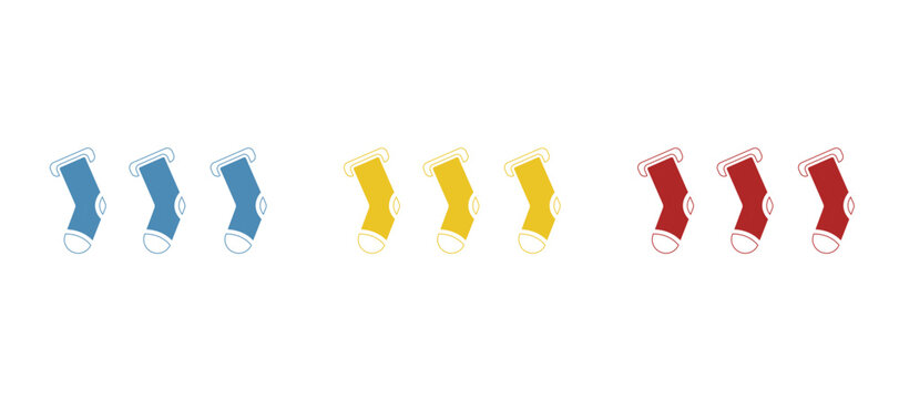 Christmas socks icon on white background, vector illustration