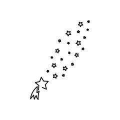 shooting star icon on a white background, vector illustration