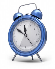 3d render Blue Alarm Clock (isolated on white and clipping path)
