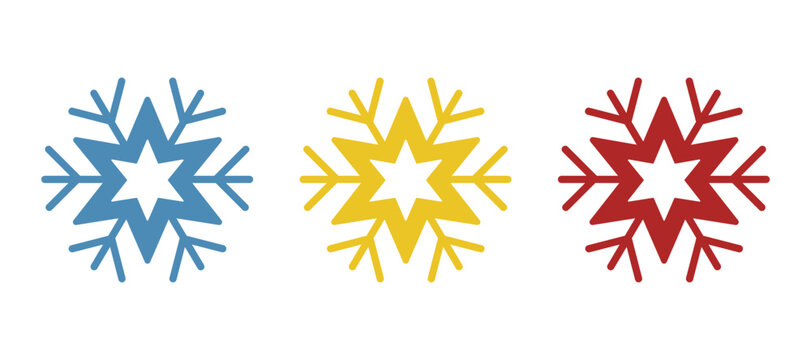 snowflake icon on a white background, vector illustration