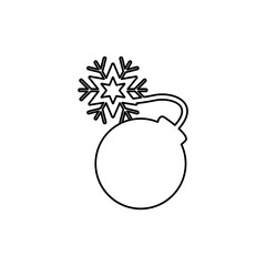 bomb icon, winter, snowflake, vector illustration