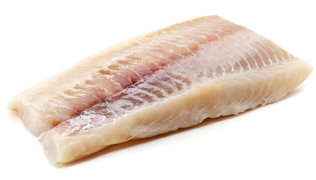 Seelachsfilet isoliert auf wei&szlig;em Hintergrund,Freisteller 