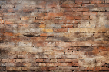 Stained Aged Brick Wall Background and Texture