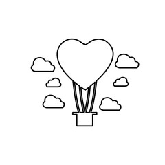 balloon icon, heart sky, vector illustration