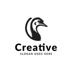 Elegant Bird Emblem, Artistic Brand Symbol