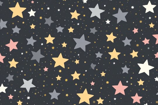 Playful and charming seamless design with abstract stars, perfect for festive celebrations, Generative AI