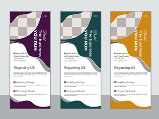 Vertical theme concept for a business roll-up banner for a brochure, flyer, or illustration.