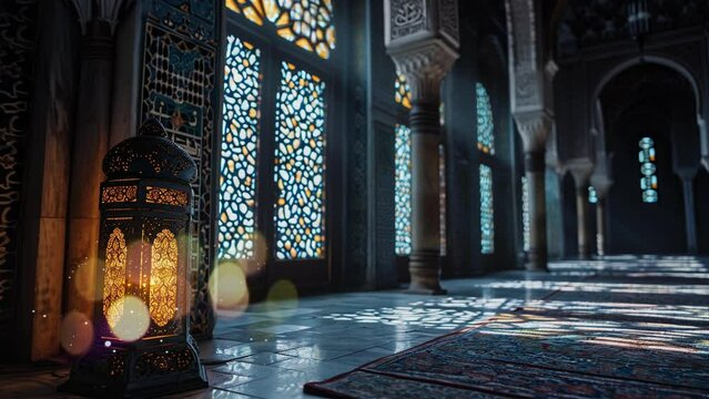 Ramadan kareem background inside the mosque