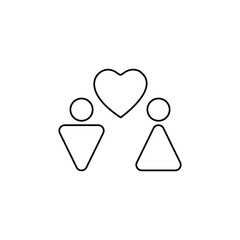 an icon of a man and a woman, on a white background, vector illustration