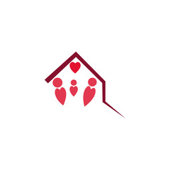 house, love, family icon on a white background, vector illustration