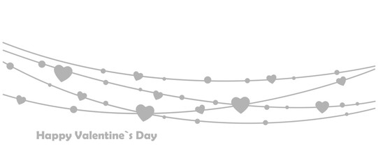 Heart garland icon, Valentine's Day on a white background